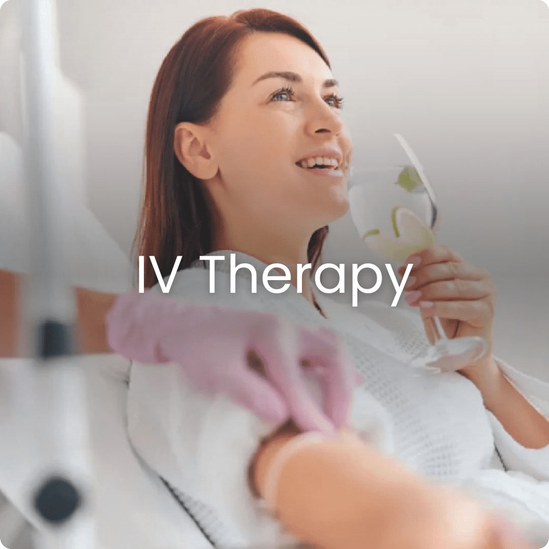 Woman receiving IV therapy treatment.