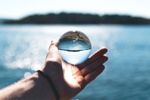 clear ball on lake