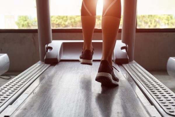person on treadmill